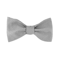 Silver Grey Textured Self Tie and Ready Made Bow Tie