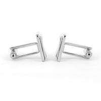 Silver Rectangle curve Cufflinks - Orobianco L'unique