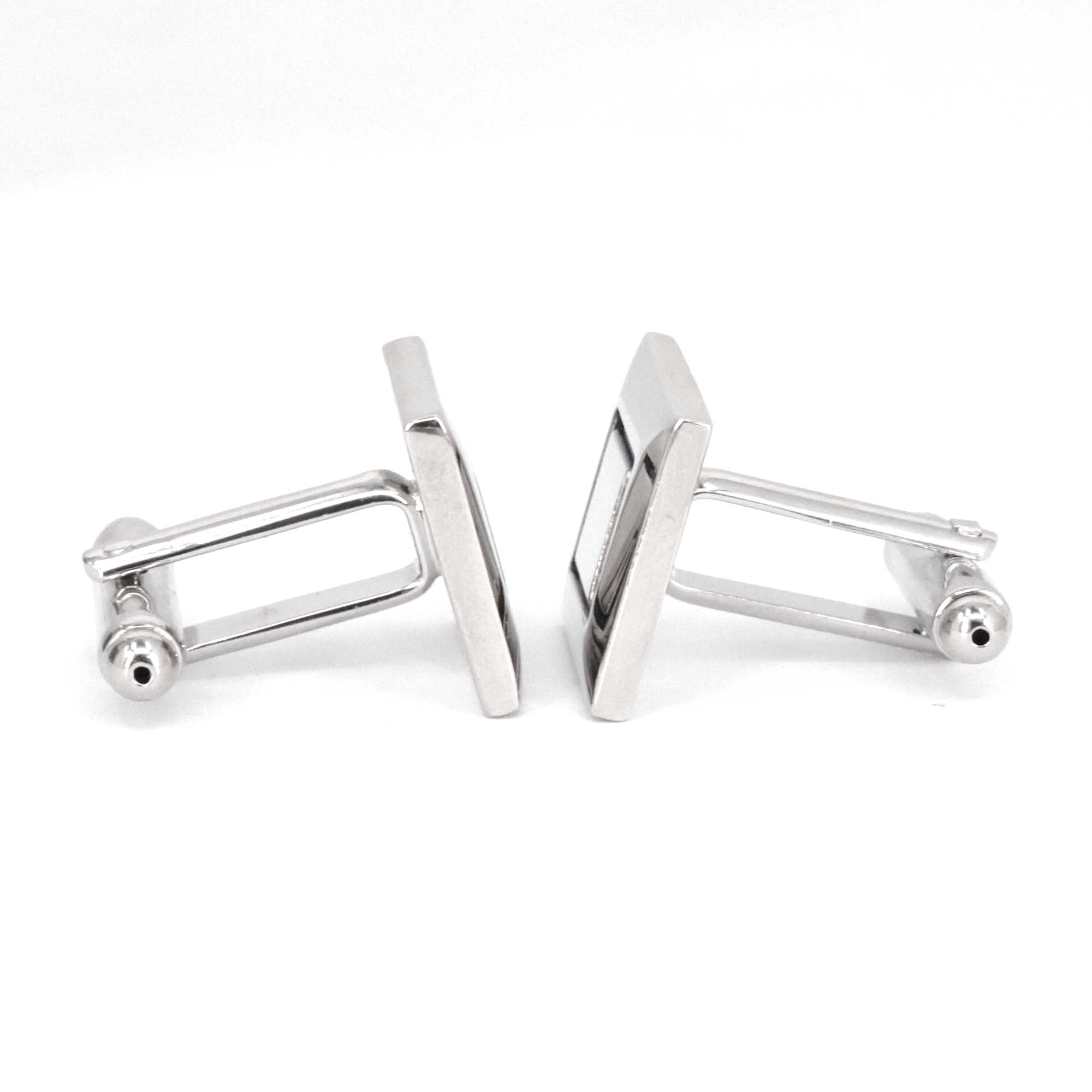 Square & Square Cufflinks in Silver and Black Square line