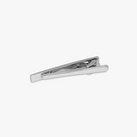 Palladium Plated D-Shape Grey Carbon Fibre Tie Clip