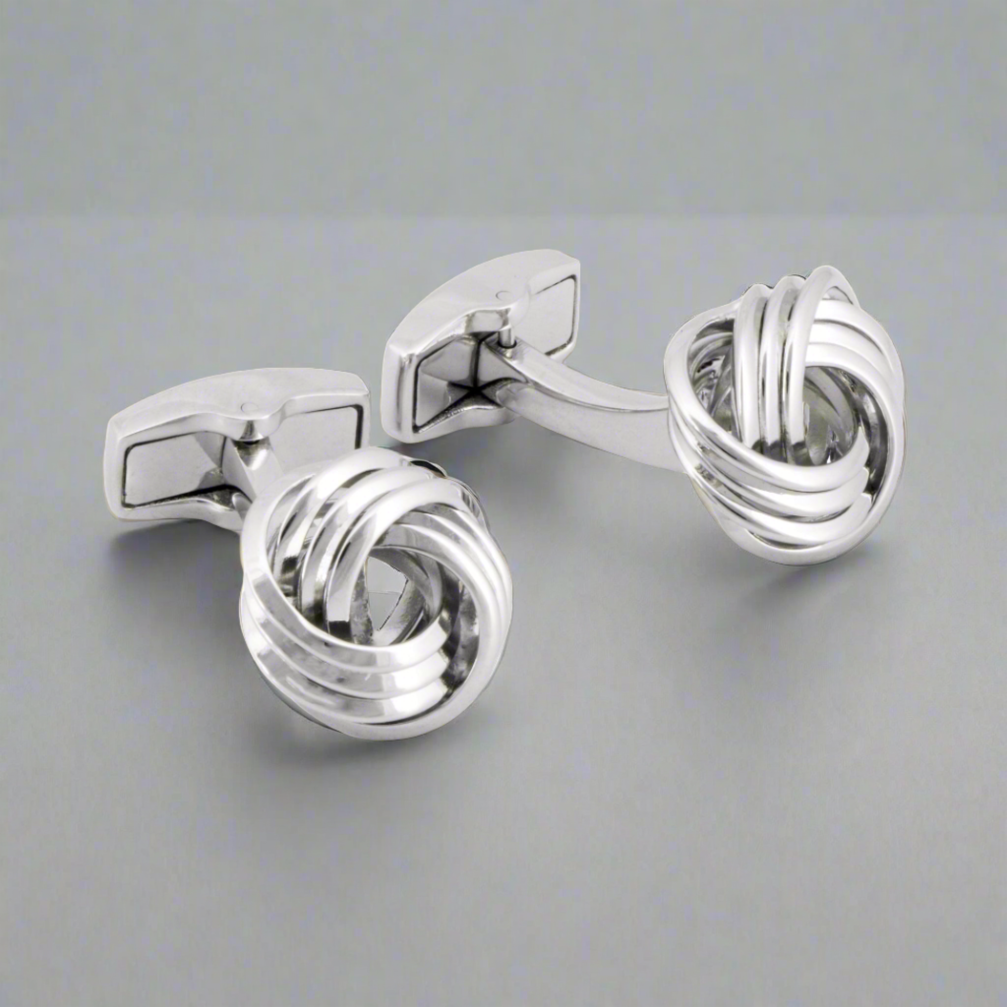 Wire Knot 镀铑袖扣