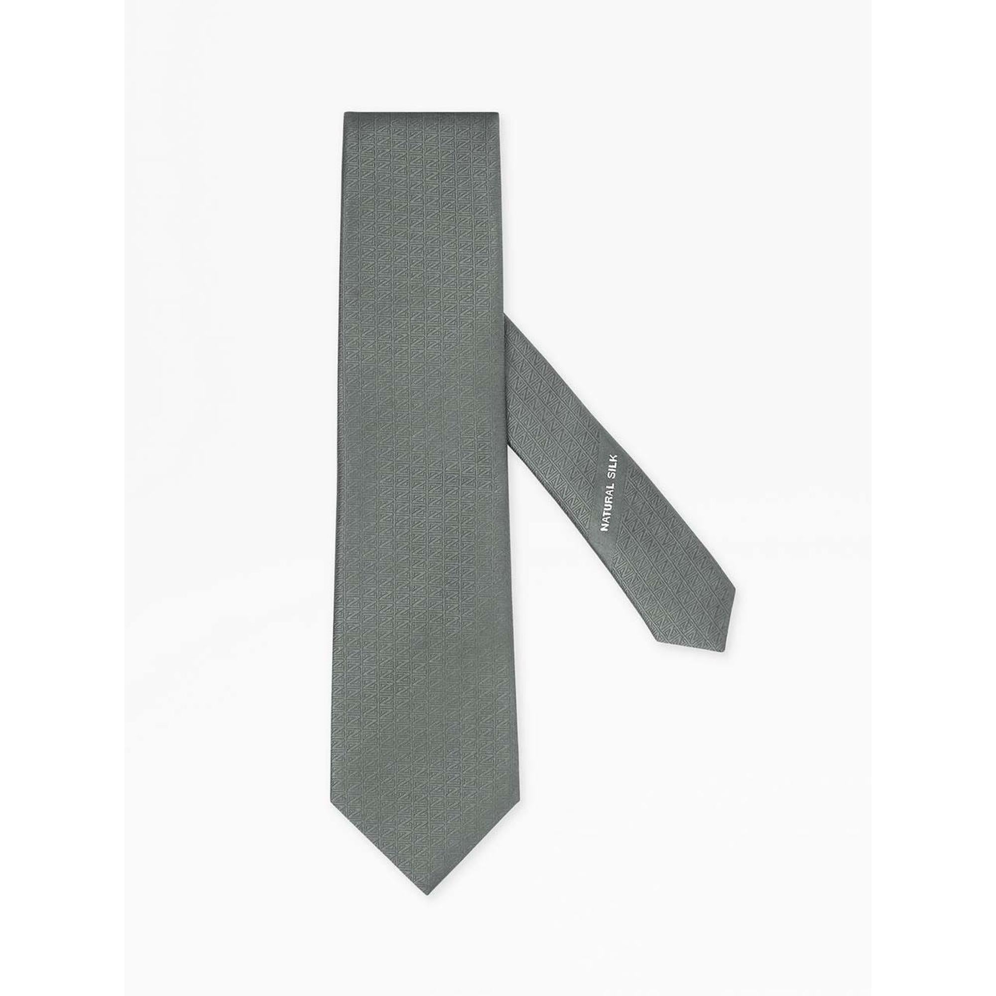 GREY NATURAL SILK TIE