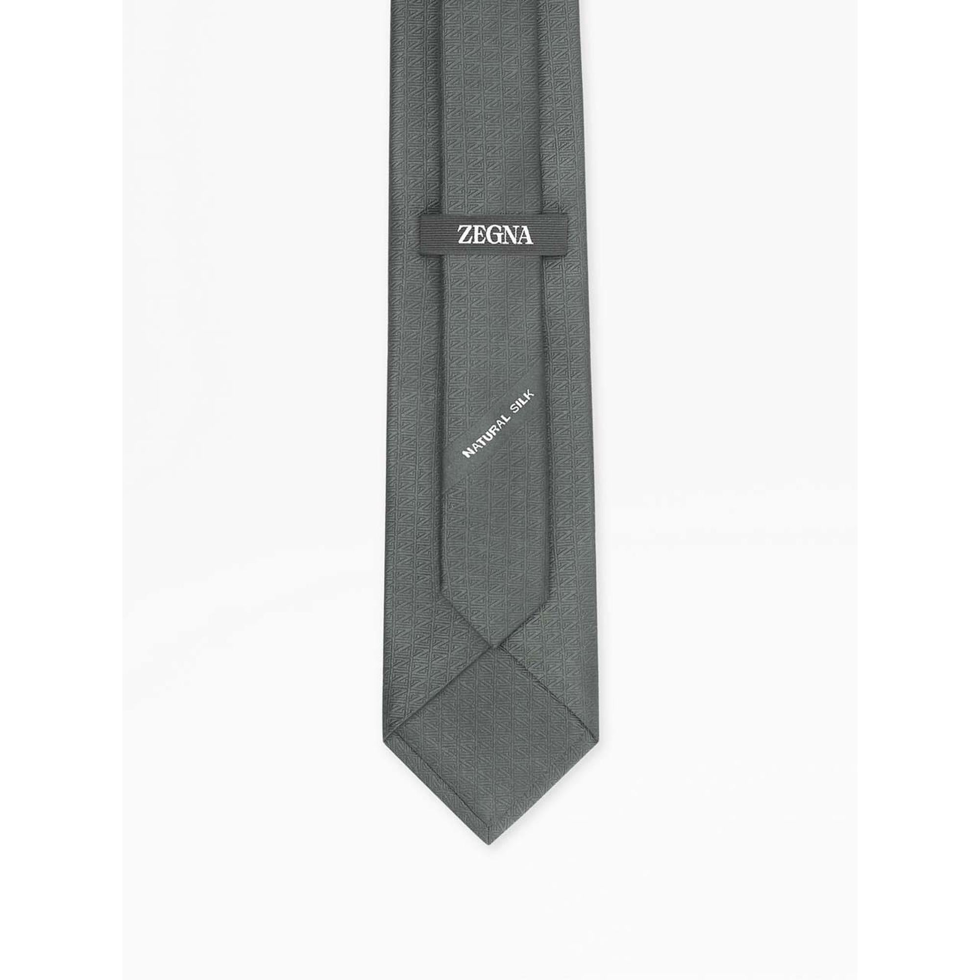 GREY NATURAL SILK TIE