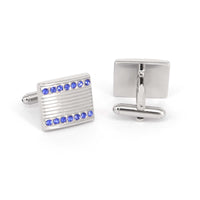 14 Blue Crystal Cufflinks rectangle (Online Exclusive)