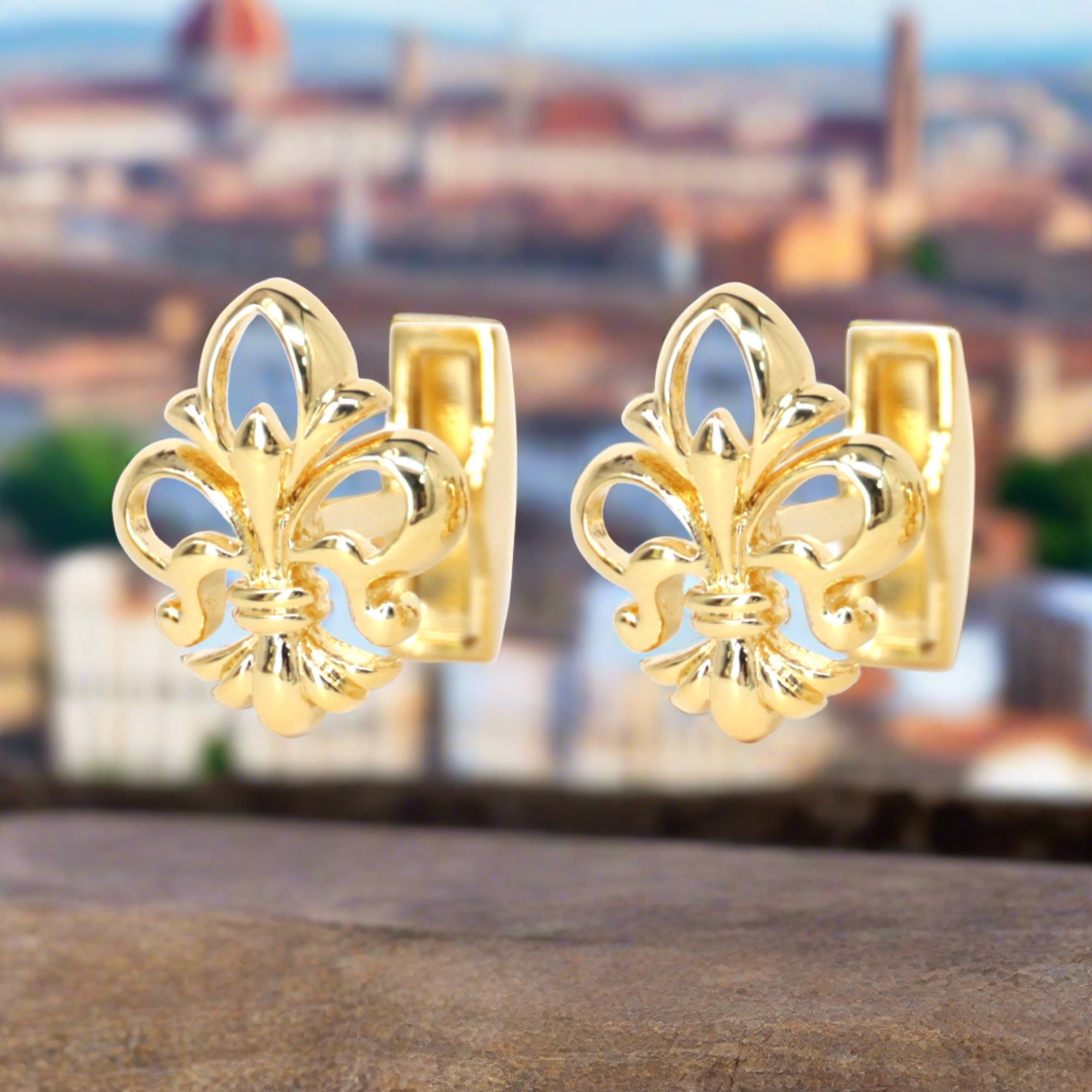 MarZthomson Fleur-de-lis Gold Cufflinks (Online Exclusive)