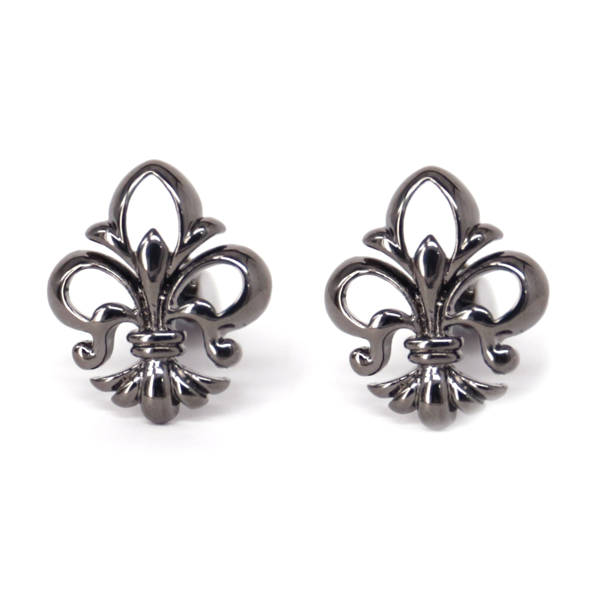 MarZthomson Fleur-de-lis  Gunmetal Cufflinks (Online Exclusive)