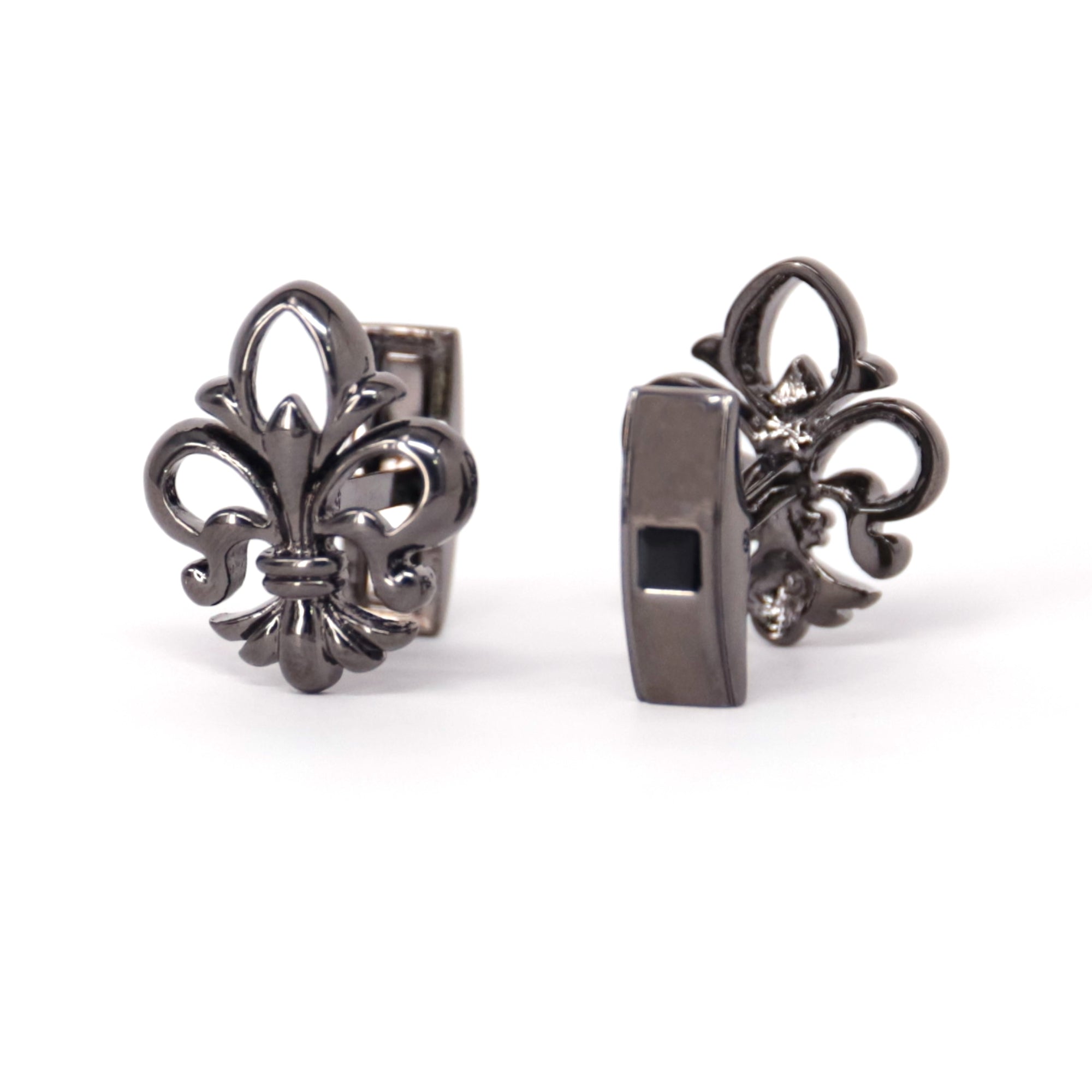 MarZthomson Fleur-de-lis  Gunmetal Cufflinks (Online Exclusive)