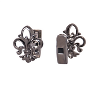 MarZthomson Fleur-de-lis  Gunmetal Cufflinks (Online Exclusive)