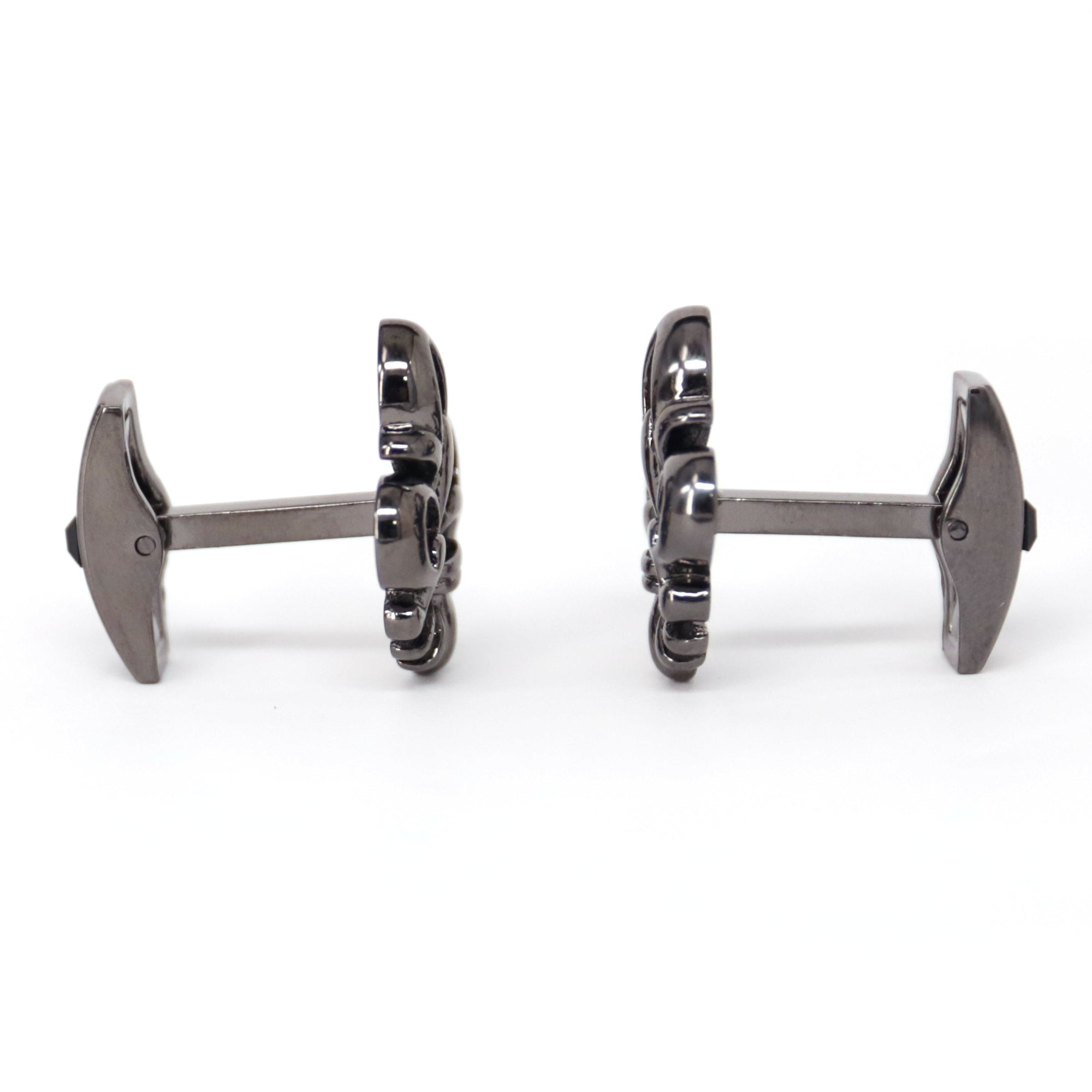 MarZthomson Fleur-de-lis  Gunmetal Cufflinks (Online Exclusive)