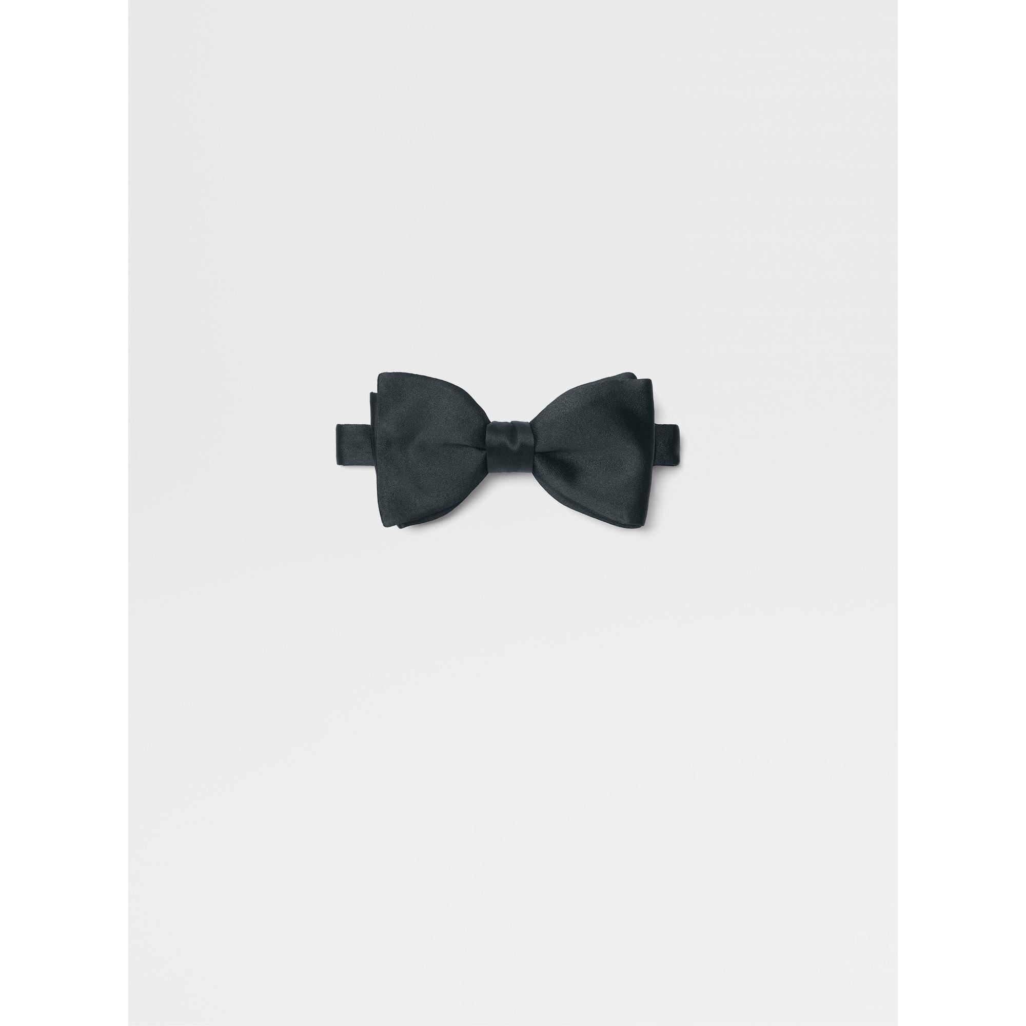 ZEGNA Silk Self Dark Blue Bow Ties