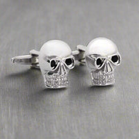 Silver Skull with Crystal Eyes Cufflinks