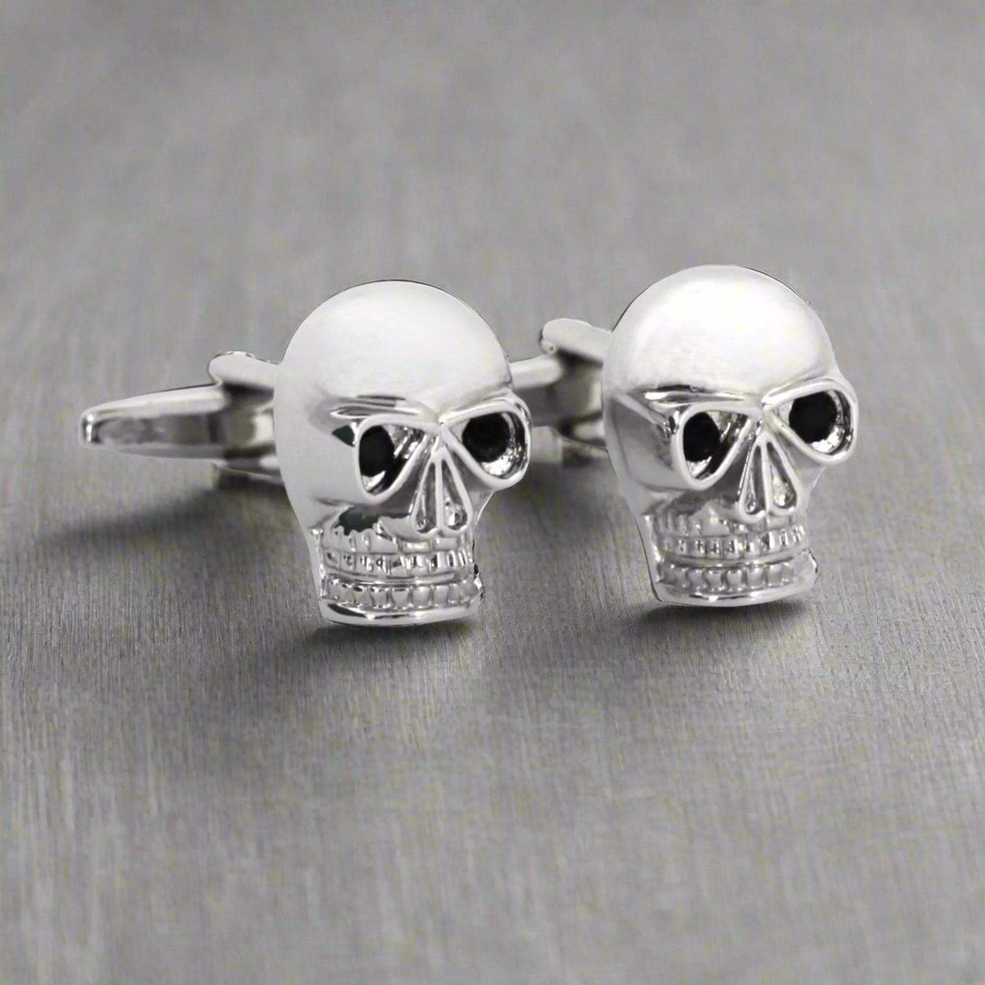 Silver Skull with Crystal Eyes Cufflinks