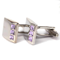 3 Crystals V Slope-Cufflinks.com.sg