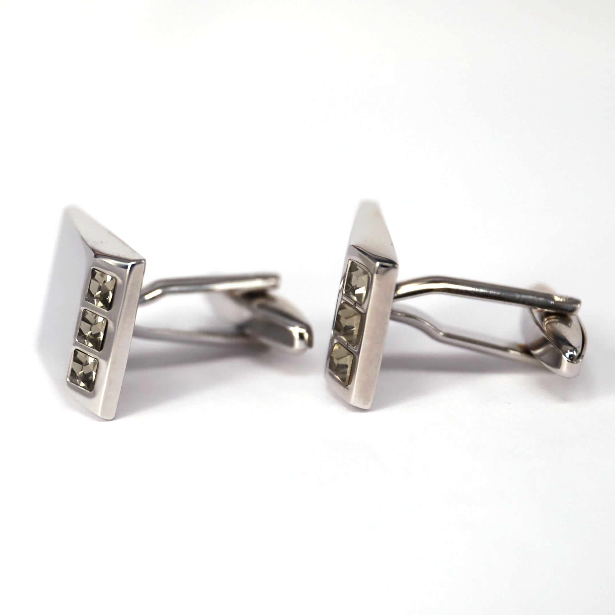 3 Crystals V Slope-Cufflinks.com.sg