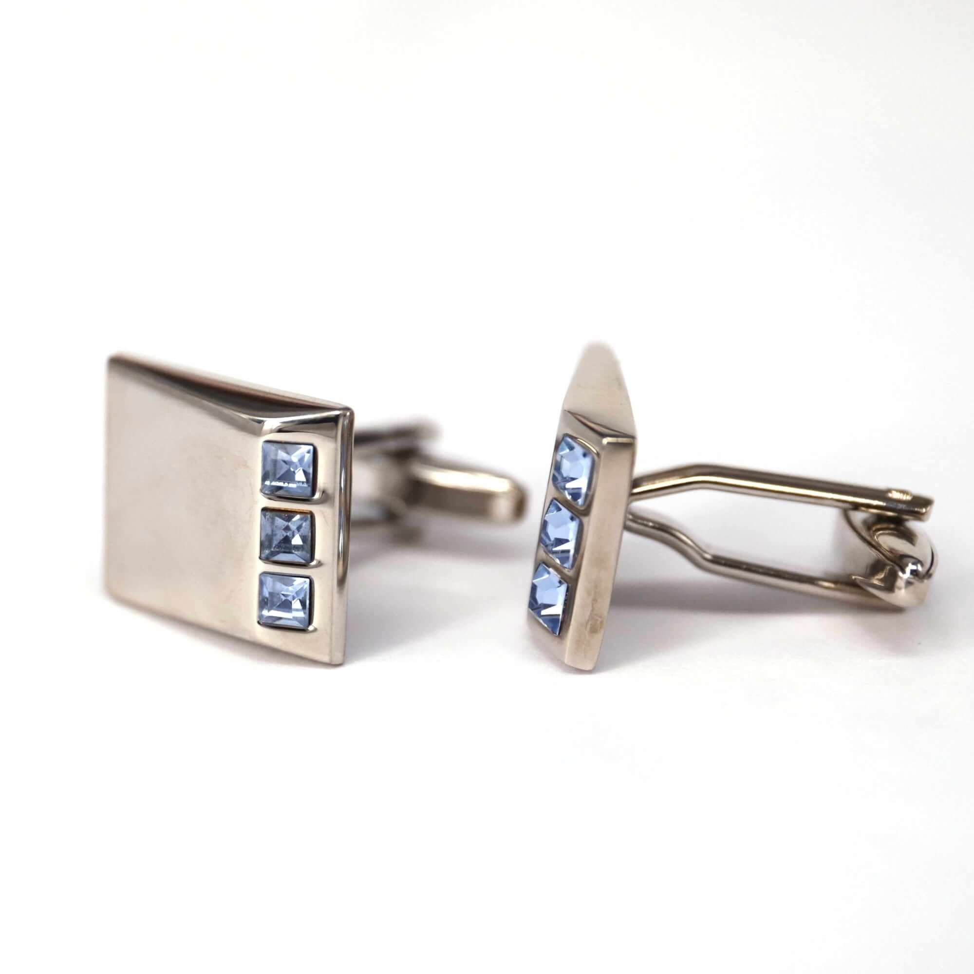 3 Crystals V Slope-Cufflinks.com.sg