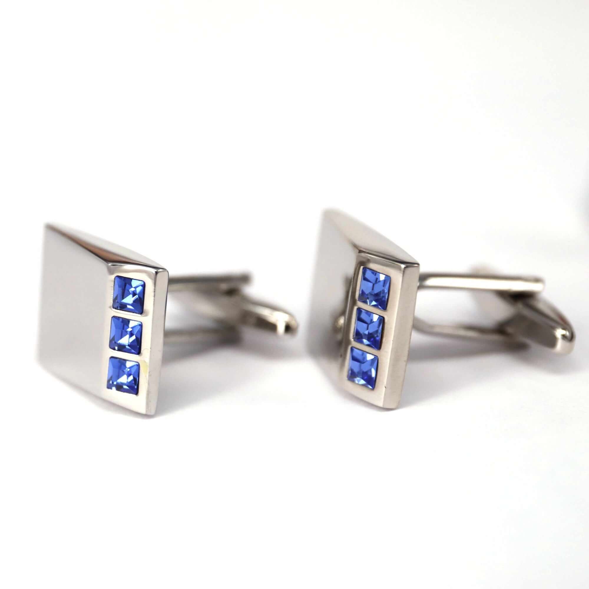 3 Crystals V Slope-Cufflinks.com.sg