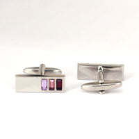 3 Purple Crystals Cufflinks-Cufflinks.com.sg