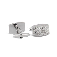 Tonneau White Crystal Cufflinks M-Cufflinks.com.sg
