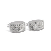 Tonneau White Crystal Cufflinks M-Cufflinks.com.sg