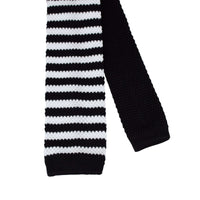 6.5cm Knitted Ties with Black and White Stripes-Cufflinks.com.sg | Neckties.com.sg