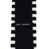 6.5cm Knitted Ties with Black and White Stripes-Cufflinks.com.sg | Neckties.com.sg