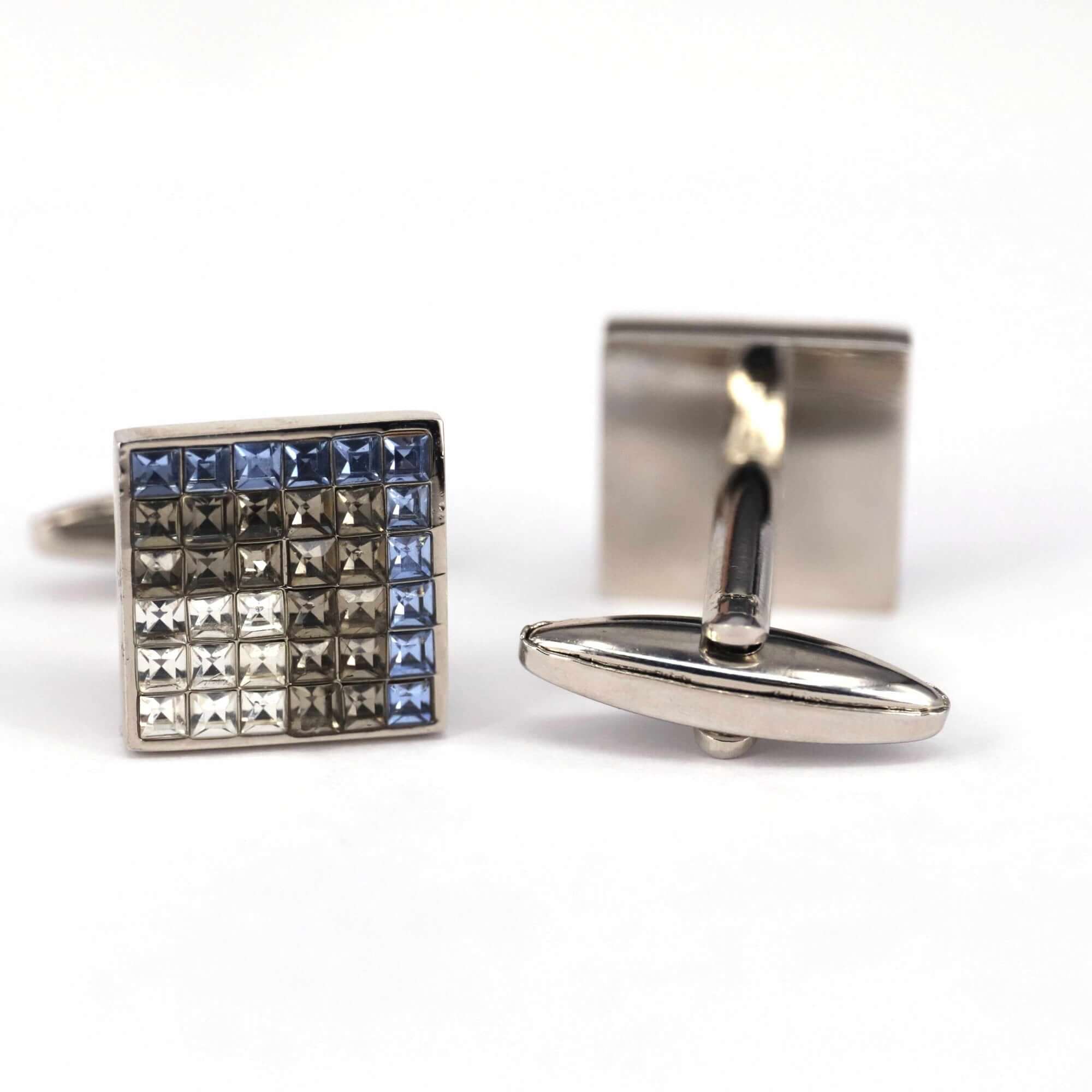 8 Gradient Light Blue Grey White Cufflinks-Cufflinks.com.sg