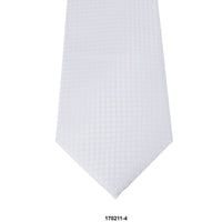 8cm White Geometric Detail Woven Tie F-Cufflinks.com.sg | Neckties.com.sg