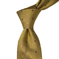 8cm Yellow and Brown Micro-Dots Pattern Silk Tie M-Cufflinks.com.sg | Neckties.com.sg