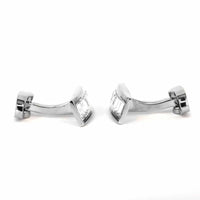 9 Clear Crystal Rectangle Cufflinks-Cufflinks.com.sg