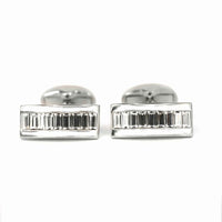 9 Clear Crystal Rectangle Cufflinks-Cufflinks.com.sg