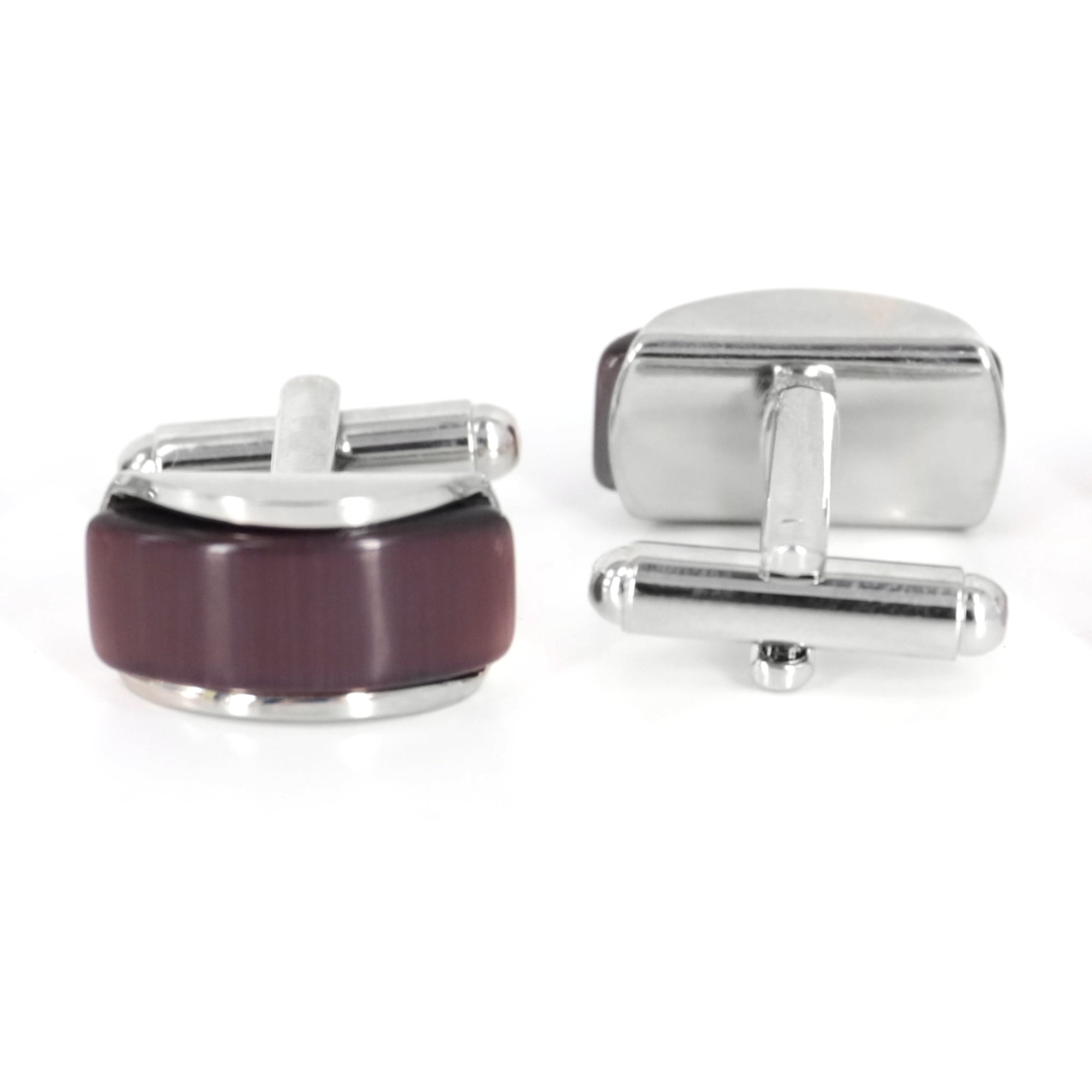 Dark Purple Spherical wedgefiber ( D-Shape) Fiber Optic Cufflinks (Online Exclusive)