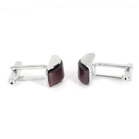 Dark Purple Spherical wedgefiber ( D-Shape) Fiber Optic Cufflinks (Online Exclusive)