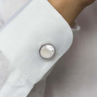 Aurum Mother of Pearl Button MOP Cover-Cufflinks-A.Azthom-Cufflinks.com.sg