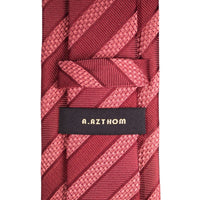 8cm Woven Coral Red Striped Necktie-Cufflinks.com.sg | Neckties.com.sg