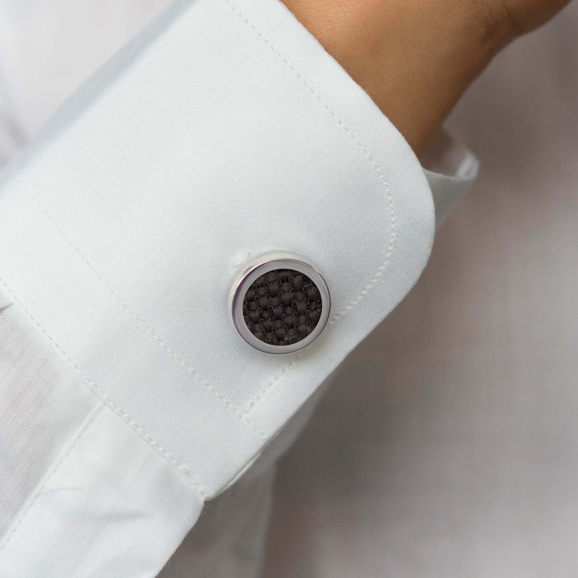 Azthom Carbon Fibre Button Cover-Button Covers-A.Azthom-Cufflinks.com.sg