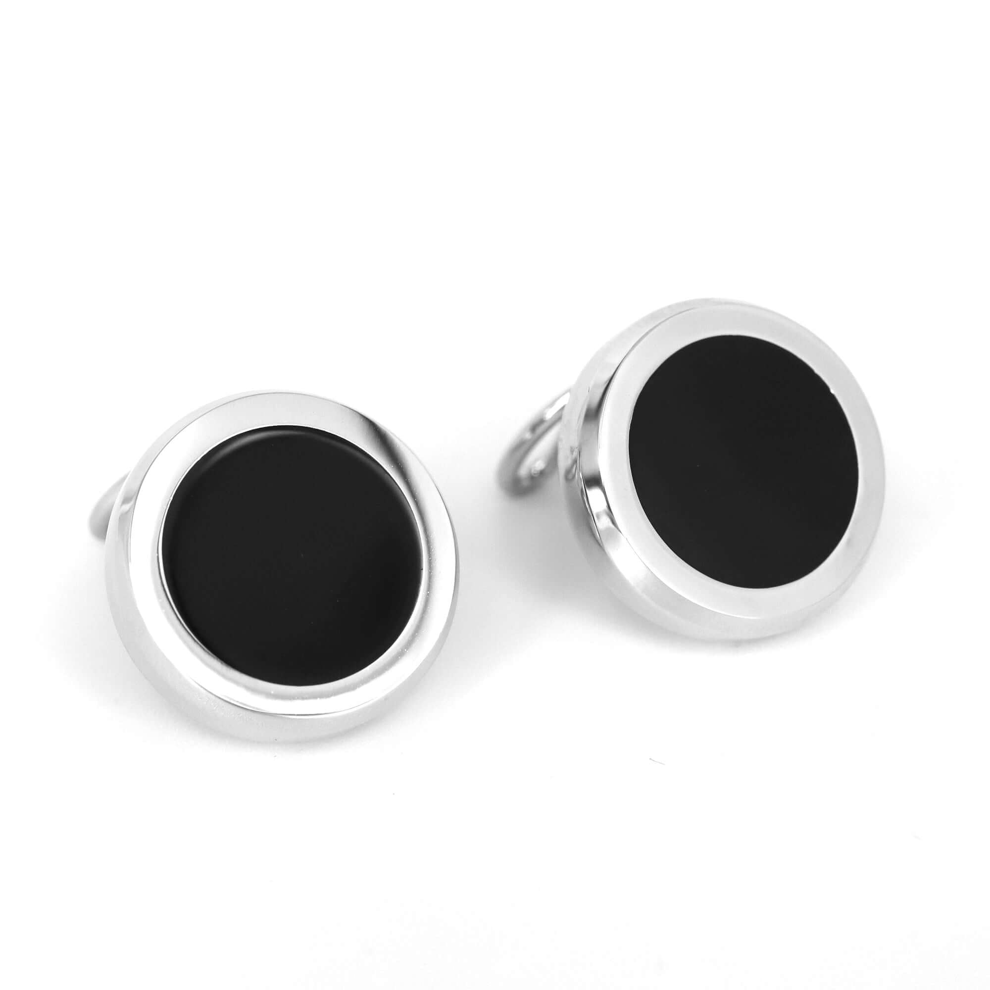 Azthom Enamel Black Button Covers-Button Covers-A.Azthom-Cufflinks.com.sg