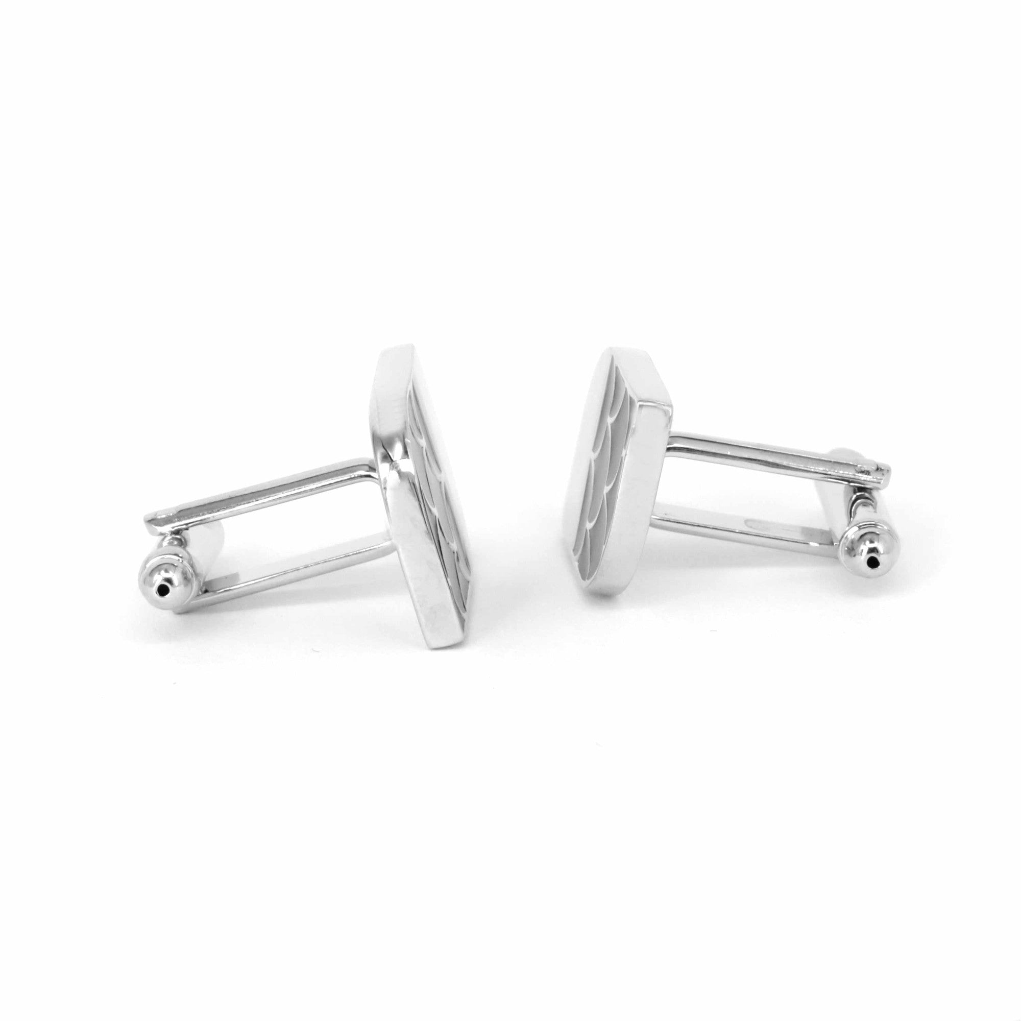 Black Fish Scale Cufflinks-Enamel cufflinks-MarZthomson-Cufflinks.com.sg