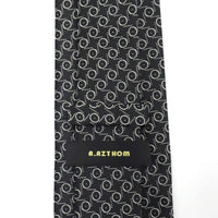 Black with White Circle Pattern Silk Tie-Cufflinks.com.sg | Neckties.com.sg
