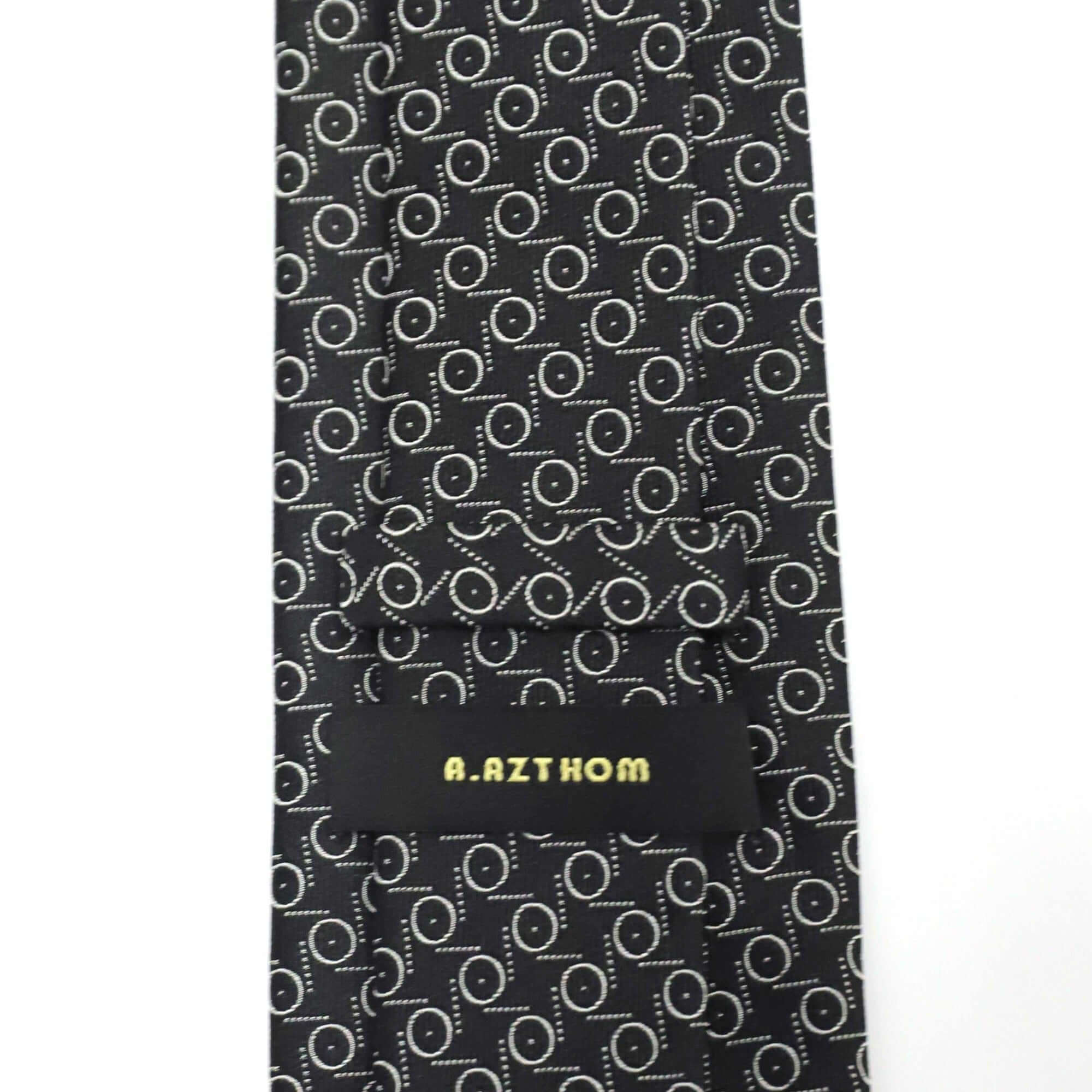 Black with White Circle Pattern Silk Tie-Cufflinks.com.sg | Neckties.com.sg