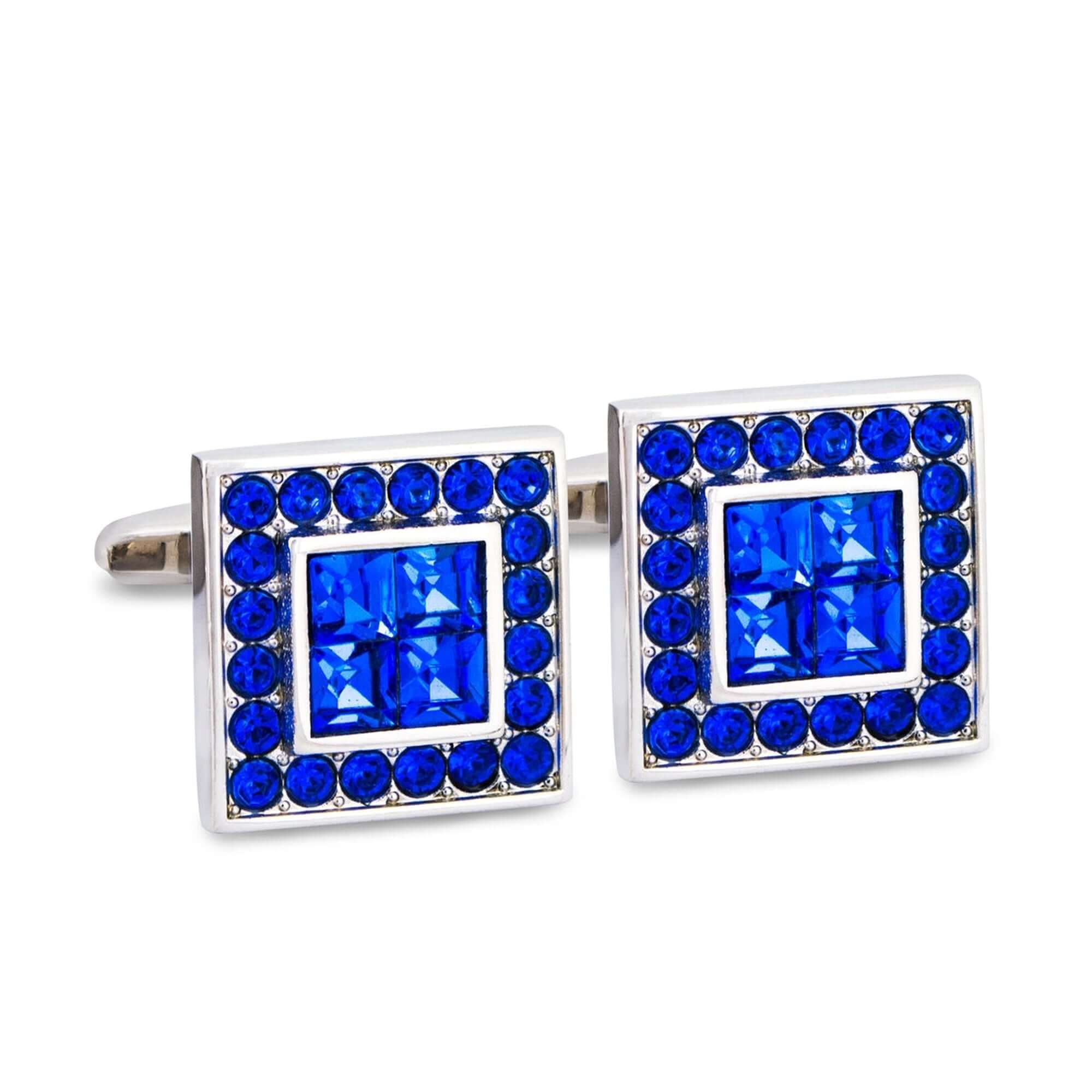 Blue Crystals Cufflinks M-Cufflinks.com.sg