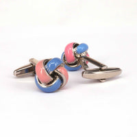 Blue- Pink Color Knot Cufflinks J-MarZthomson-Cufflinks.com.sg