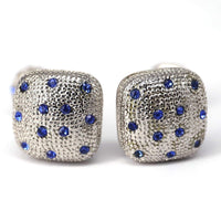 Blue Strawberry Cufflinks in Silver-Cufflinks.com.sg