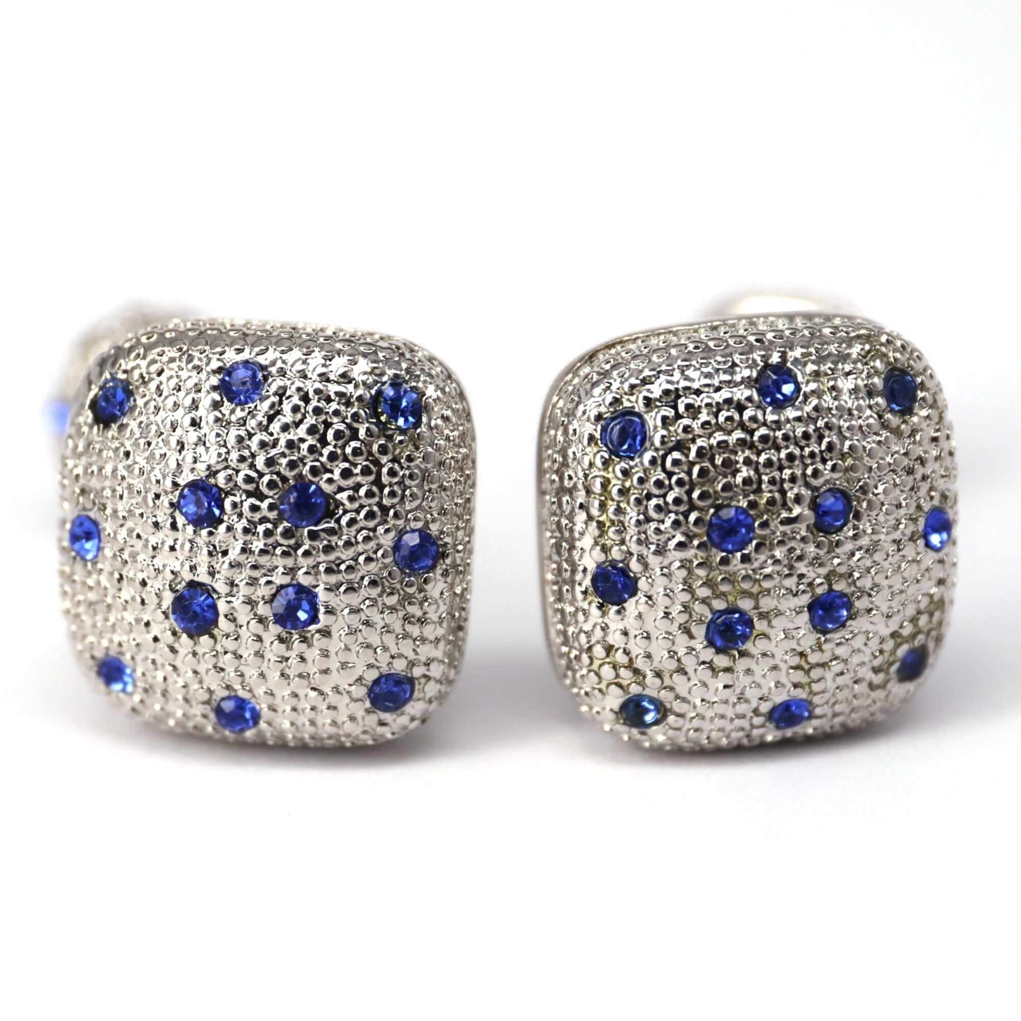 Blue Strawberry Cufflinks in Silver-Cufflinks.com.sg