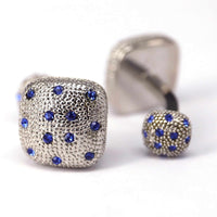 Blue Strawberry Cufflinks in Silver-Cufflinks.com.sg