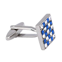 Blue and White Crystal Cufflinks F-Cufflinks.com.sg