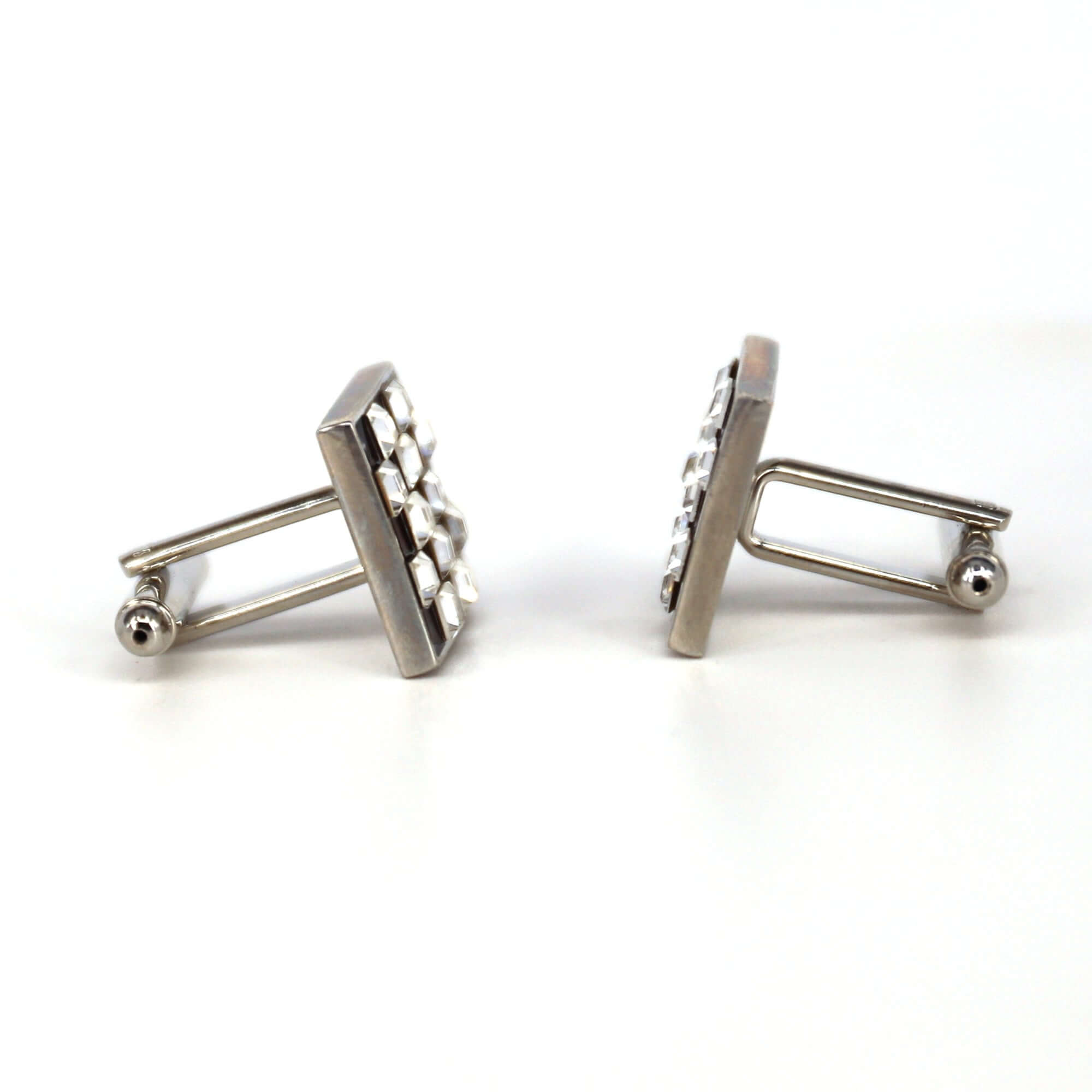Blue and White Crystal Cufflinks F-Cufflinks.com.sg