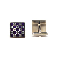 Blue and White Crystal Cufflinks F-Cufflinks.com.sg