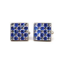 Blue and White Crystal Cufflinks F-Cufflinks.com.sg