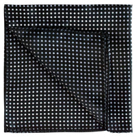 Bow Tie shaped Lapel Pin and Pocket Square Set in Black with White Polka Dot-Cufflinks.com.sg | Neckties.com.sg