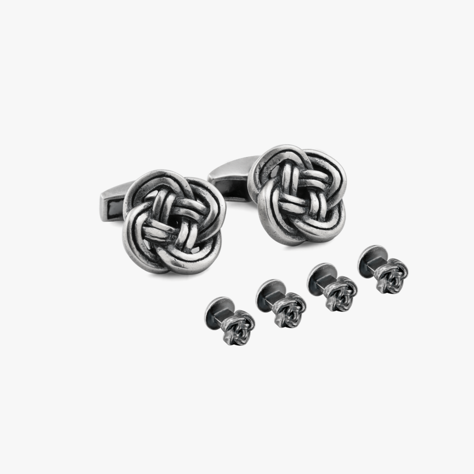 Celtic Knot stud set in sterling silver-Studs Set-Tateossian-Cufflinks.com.sg